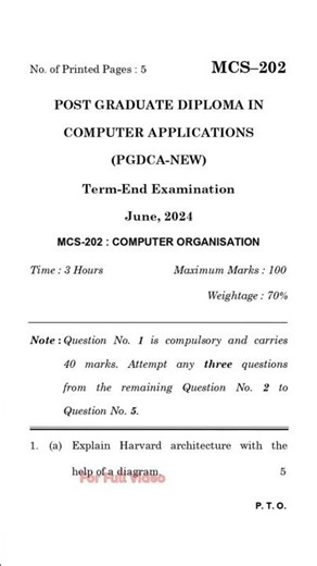 PYQ Exam Paper | MCS-202 June 2024 #exam