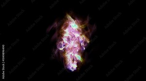 Simulation of three types of human aura, human figure in flames, human silhouette giving off energy