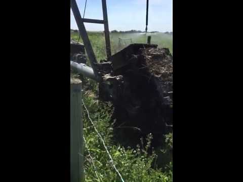Push and Drive Over Gate in action with an irrigation pivot - Lakeland Group