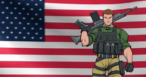 American Soldier Background Animation