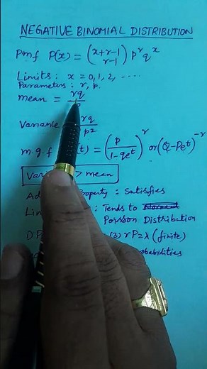 Negative Binomial Distribution at a glance for Statistics Students #jogiraju