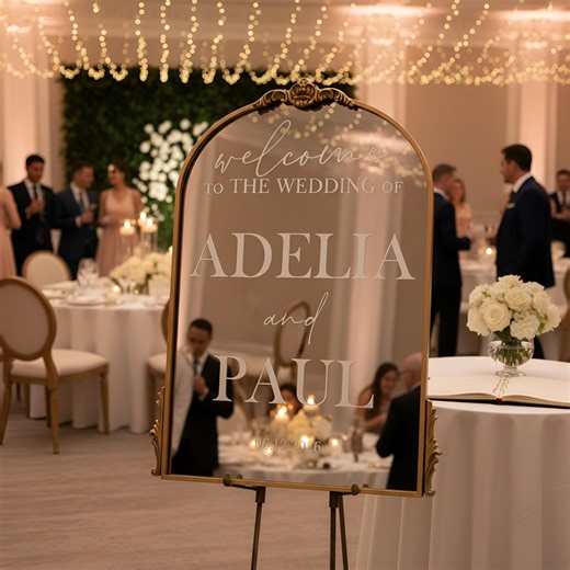 Wedding Welcome Mirror Sign Personalized, Wedding Selfie Mirror Welcome Sign, Wedding Welcome Sign Mirror Arched - Etsy
