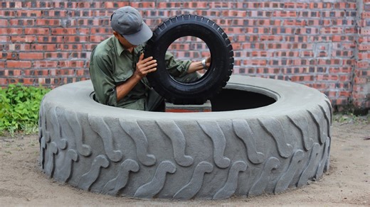 Stunning DIY outdoor water feature made from old tires!