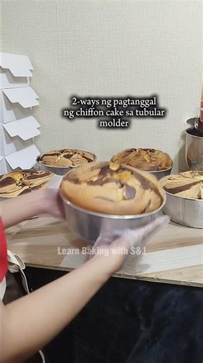 this is how I remove chiffon cake from tubular molder #cake #bakingtips
