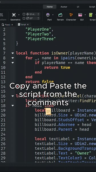 ⭐ How to make a Owner Title in Roblox Studio ⭐ #roblox #coding #shorts #viral #trending #tutorial