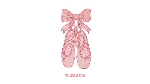 Ballerina Shoes Embroidery Designs - Ballet Dancer Slipper Machine Embroidery Pattern - Baby Girl File - Instant Digital Download Pes Jef - Etsy