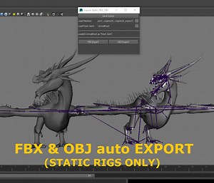 Fbx & Obj auto Export (for static rigs only) - Maya script