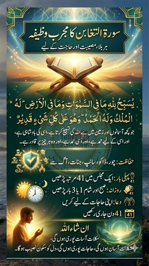 Surah Taghabun Wazifa | Har Bala Se Hifazat Ka Powerful Amal