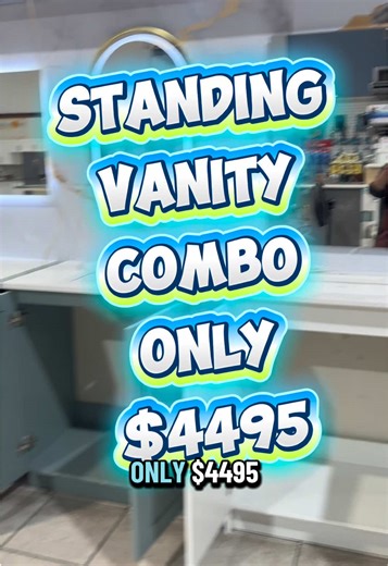 Shaker style standing vanity combo for ONLY $4495?!! I promise this isn’t a dream, this is what SALE looks like! Come get this stylish 30x18 shaker style standing vanity with quartz countertop, an undermount ceramic sink, faucet, AND an LED mirror with a de-fogger for under $5000! Your bathroom deserves luxury, come to Roopnarine Home Centre and get yours today. #RoopnarineHomeCentre #Luxome #BathroomUpgrade #ShakerStyleVanity