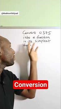 Converting decimal number into a fraction #fraction #decimal #conversion #gpadlearnmaths #stem