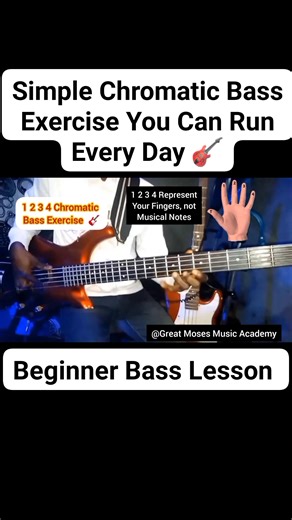 Do This 1234 Chromatic #bass Drill Every Morning @ Great Moses Music Academy Happy Sunday Lovelies ❤️ #beginner #basslessons #basstutorial | Great Moses