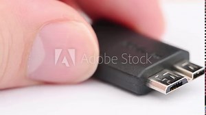 Close up comparison of USB type A type B type C mini micro USB connectors system or connection interface isolated on white background. Transfer information charge for digital camera gadget smartphone