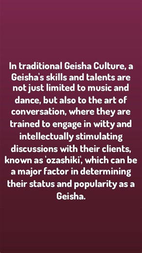 Japan Facts / In traditional Geisha Culture, a Geisha's skills and...