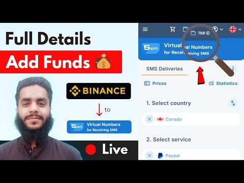 🔴Live Deposit: How To Add Money In 5sim.net Website | How To Deposit Fund In 5sim.net From Binance
