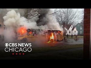 School bus explodes in flames in Ohio