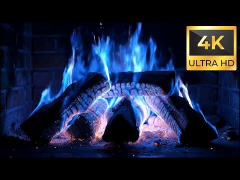 Zen Blue Flame Fireplace 4K – Japanese-Inspired ASMR Fire Ambience for Meditation, Sleep & Calm