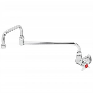 T&S B-0260 Wall Mounted Faucet with 18" Double-Jointed Swing Spout, 4.16 GPM Stream Regulator, and 4-Arm Handle - Hot