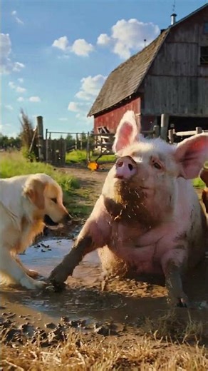 🐾 The Dogs and the Big Pig 🐷 🐾 狗狗們與大豬 🐷