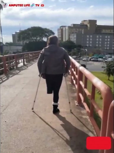 Amputee lady crutches life exploring freedom #crutches #limbloss