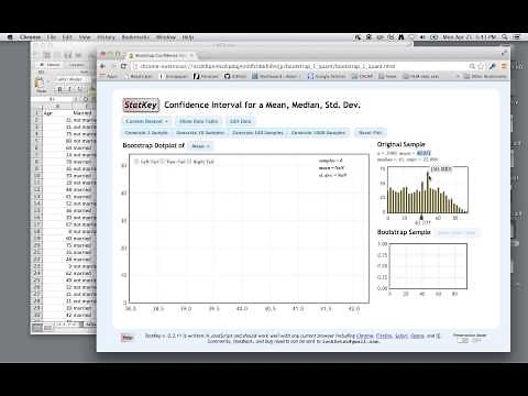Using StatKey to Calculate a Bootstrap CI for a Mean
