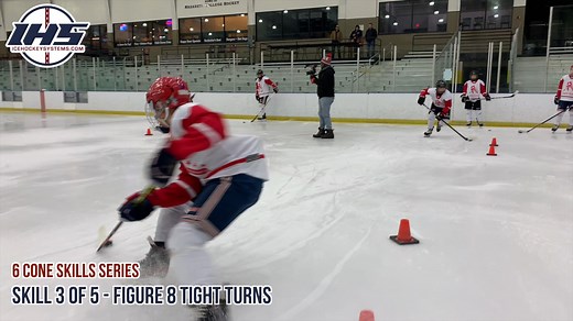 16K views · 263 reactions |  IHS Drill of the Week: 6 Cone Skills Series ✅ View full details: https://www.icehockeysystems.com/hockey-drills/the-6-cone-series Practice a variety of skills that are used over the course of a shift (hard & soft direction changes, tight & wide turns, pivots & forward skating). Coaches can easily modify the skills. | IceHockeySystems.com | Facebook