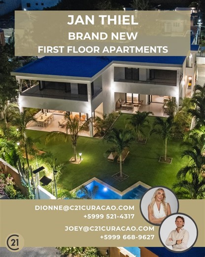 🌴 First Floor Apartments now available in Jan Thiel! Turnkey and perfect for vacation rentals and luxury living. Featuring 3 bedrooms, a walk in closet, and beautiful folding doors for seamless indoor outdoor living, all close to beaches, restaurants, and shopping. 💰 Asking price: EUR 525,000 👉 https://bit.ly/44VMLHV For more information contact out real estate agents via: 📞 Joey: 599 9 6689627 📞 Dionne: 599 9 6717485 📧 joey@c21curacao.com 📧 dionne@c21curacao.com #CuracaoRealEstate #Moder
