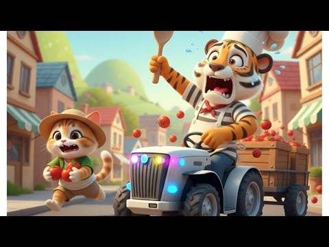 Tomato, Tractor & Tiger Chef! Cute Funny Kids Story #cartoon