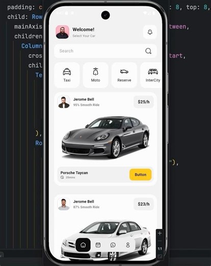 Cleanest Car Rental UI in Flutter? 🏎️ #shorts #flutter