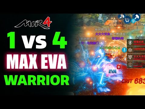 MIR4 PvP: 1 vs 4 – The Power of EVA Warrior!