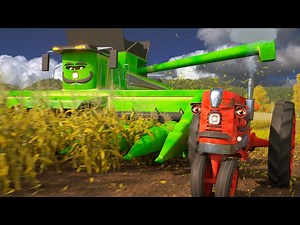 Learn About Farming with Bill Haymore the Tractor and Jack the Combine! | A DAY AT WORK - Videos For Kids