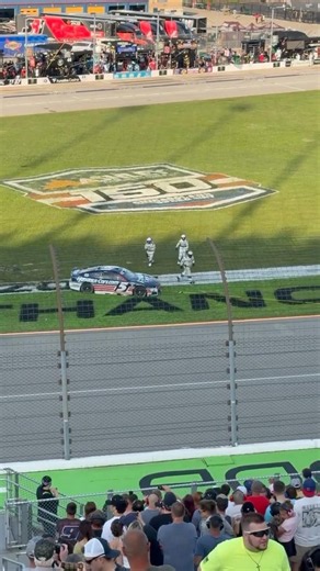 Kyle Larson has to be plucked out of the grass at Chicagoland #nascar #racing