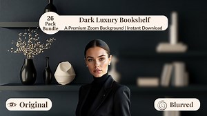 Luxury Bookshelf Zoom Backgrounds | Dark Office Backdrop (digital Download) - Etsy