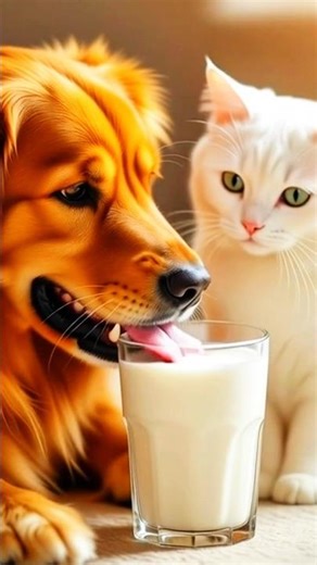 The Kind Cat Who Shared Her Milk With Dog #ai #cat #shorts