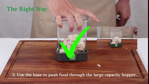 Strawberry Slicer - Fruit Slicer with Container - Pro Soft Food Chopper - Detachable Fruit Cutter Chopper with Push Plate - 2 Blades - Green