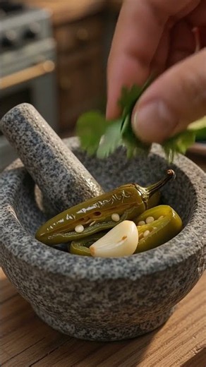 Mini Creamy Green Jalapeño Sauce 🌶️🌿 | Tiny ASMR Cooking #Shorts