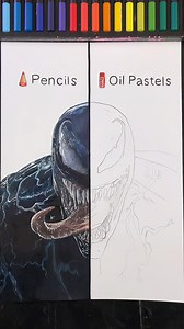 2.8M views · 55K reactions | ASMR Drawing of Venom Pencils vs Oil Pastels #coloring #coloredpencil #venom #realisticdrawing | Graphite Flow | Facebook