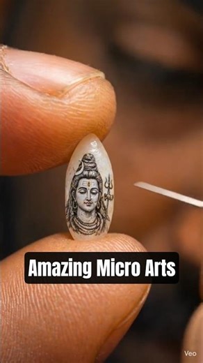 Amazing Micro Art on Rice 😱 Lord Shiva Drawing on Single Rice Grain incredible Miniature Art #shiva
