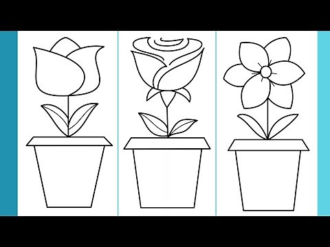 Paano Gumuhit Ng Bulaklak (3 Versions) | Easy Drawing Tutorial