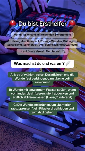👉 Was würdest DU tun? Schreib A, B oder C in die Kommentare ⬇️ Und sag mir gern warum du dich so entschieden hast 👇 💡 Kleine Erinnerung: Erste Hilfe beginnt mit Ruhe, Überblick und dem richtigen Handeln. Lass uns gemeinsam Mythen aufklären & Wissen auffrischen 🧠❤️ 🔁 Speichern & teilen nicht vergessen, es könnte Leben retten. #lebenretten #erstehilfe #rettungsdienst #medizin #helfen