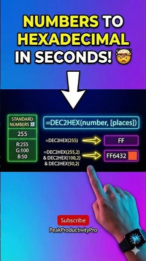 Translate Decimals to Hex Code in Excel! 🤓 #excel