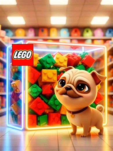 Pug Bought a Giant Neon Lego… Then This Happened 🐶✨