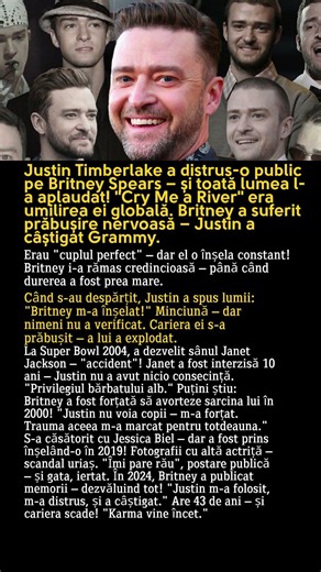 JUSTIN TIMBERLAKE: Băiatul bun care a distrus-o pe Britney Spears