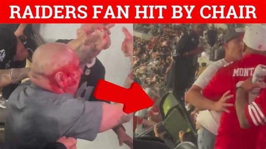 NFL BRAWL: Raiders fan hit with chair by 49ers fan in graphic video