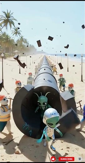 "Tiny Alien on the Beach | 8K Cinematic AI Render | Surreal Pixar Realism"