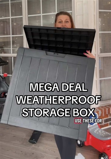 Finally a weatherproof storage box that actually keeps things dry and protected, and doesn’t break the bank! These are a must! #storagecontainers #outdoorstorage #homeorganization #storagebox #storagesolutions