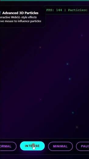 Advanced 3D Particle Animation with WebGL & JavaScript | Interactive Canvas Effect #htmlcss