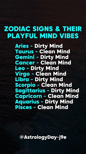 Dirty Mind vs Clean Mind #zodiac #zodiacsigns #astrology #horoscope #tarot
