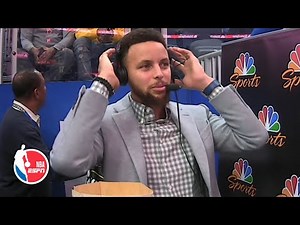 Steph Curry tries out his skills as sideline reporter | 2019-20 NBA Highlights