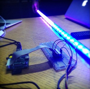 Light Painting with Raspberry Pi tutorial working, stoked! #piday #raspberrypi @Raspberry_Pi