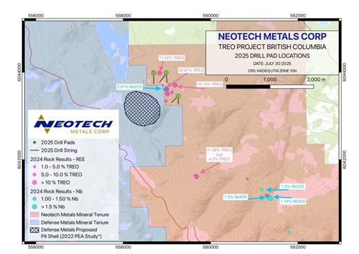 Neotech Metals Commences Drilling at Its TREO Project in British Columbia